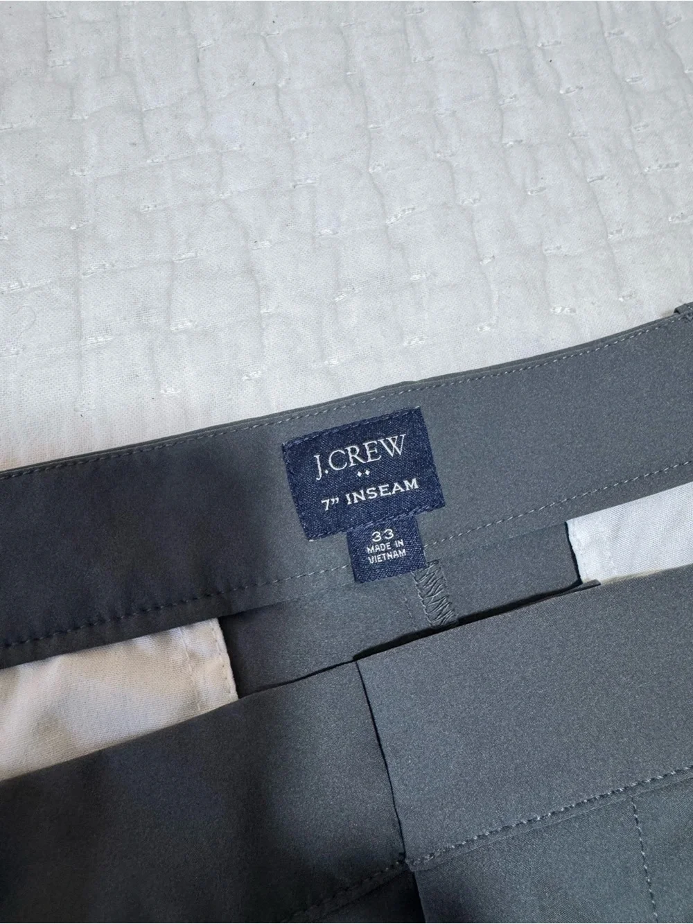 J. Crew Men's Flat Front Charcoal Performance Shorts
